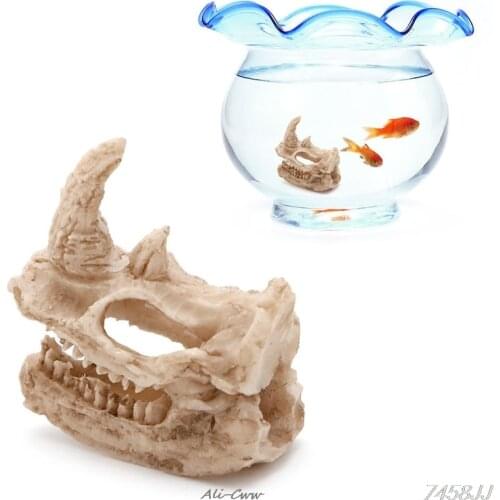 1pc Ornaments Aquarium Sheepshead Resin Skull Ornament Fish Tank Decoration Accessories #12 DropShip