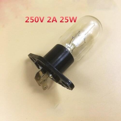 1pcs Universal 250V 2A 25W Microwave oven Bulb Base Vertical Right Side