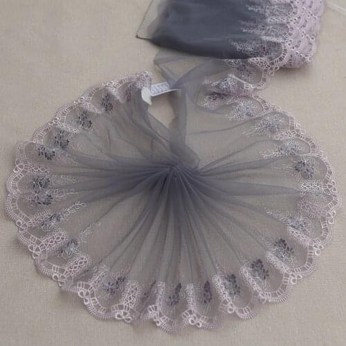 2yards Lace Fabric Exquisite Flower Embroidery Orange Lace Trim for Sewing Craft Materials Clothing Accessories Lace C134