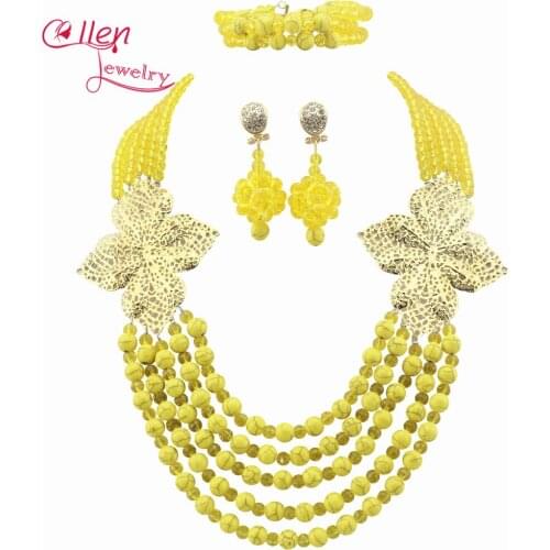 2017 New Fashion Nigerian Wedding African Crystal Beads Jewelry Set African Beads Jewelry Sets W8256