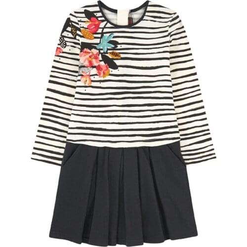 2017 girl full O-neck dress