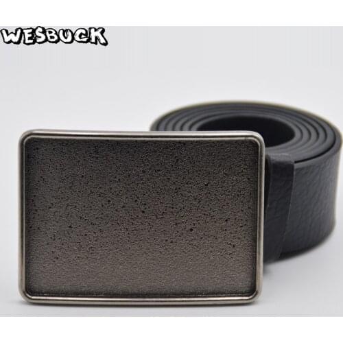 5 PCS MOQ WesBuck Brand Blank Buckle New Style High Quality Rectangle Vintage Men Belt Buckles
