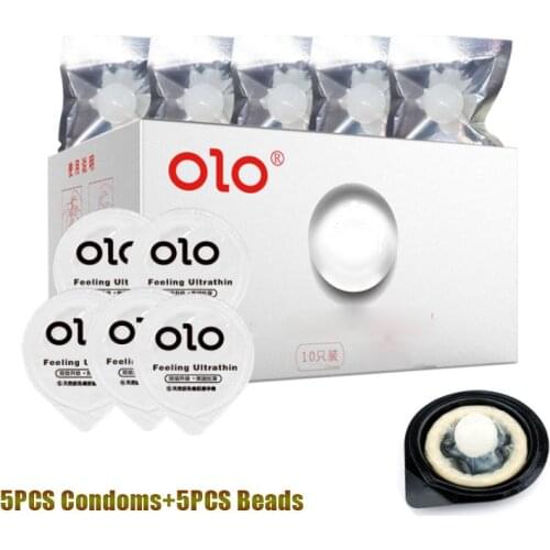 5PCS Ultra Thin Condoms with Beads Delay Long Time G-Spot Massage Safe Contraception Penis Sleeve Sex Toys For Couples