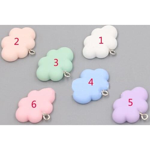50PCS Cute Colorful Resin Clouds Pendant DIY Accessories Charm Fashion Handmade Necklace Keychains Earrings Wholesale