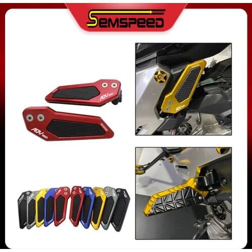 For Honda ADV 150 adv150 2019 2020 Motorcycle CNC Aluminum Footrests Pedals Rear Passenger Foot Pads with logo