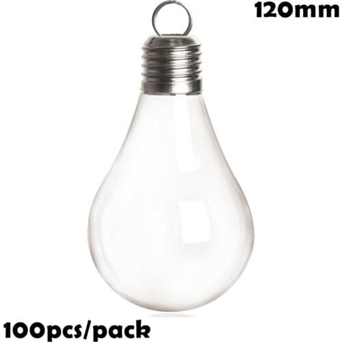 Free Shipping DIY Paintable/Shatterproof, Christmas Xmas Decoration Ball Ornament 120mm Plastic Light Bulb, 100/Pack