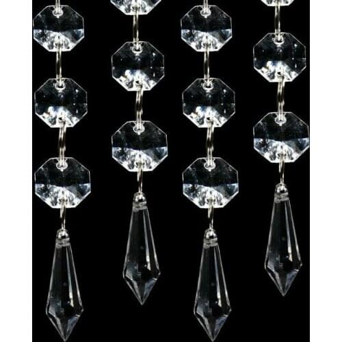 Camal 10Pcs Clear Crystal 38mm Drop Chandelier Prisms Pendants Octagonal Bead Hanging Lamp Lighting Part Suncatchers Strands DIY