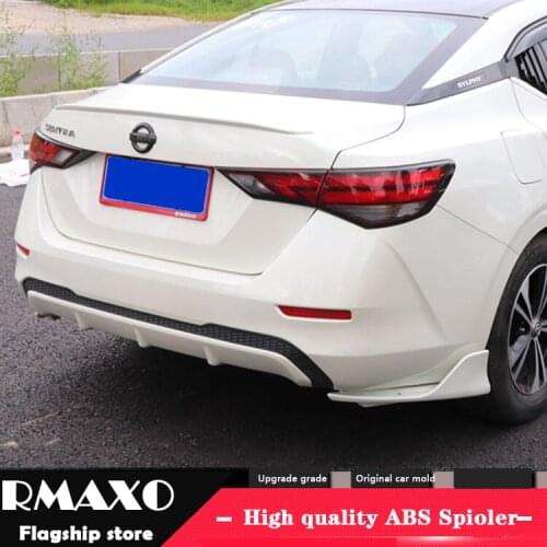 For Sentra SYLPHY Spoiler 2020-2021 Nissan Sentra RS High Quality Spoiler ABS Material Car Rear Wing Primer Color Rear Spoiler