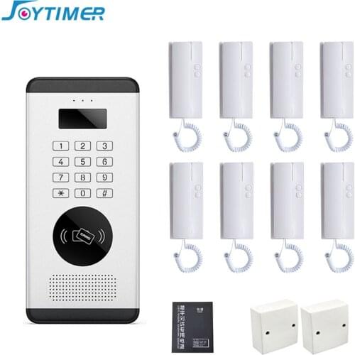 Joytimer Multi-unit Audio Walkie-Talkie 2-Wired Intercom With RFID Card Access Keypad supports ID card password unlocking