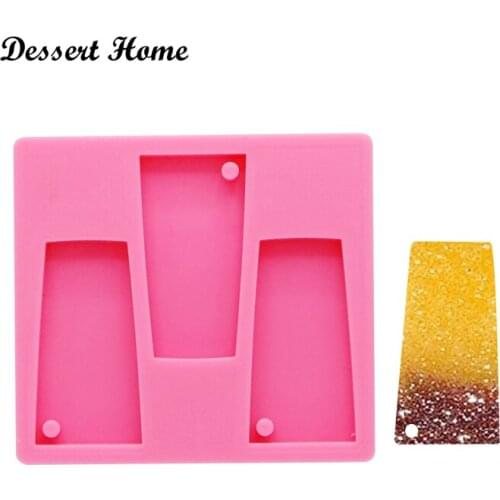 DY0077 DIY epoxy Resin mold 3 holes silicone tumbler mold for keychains mold funny