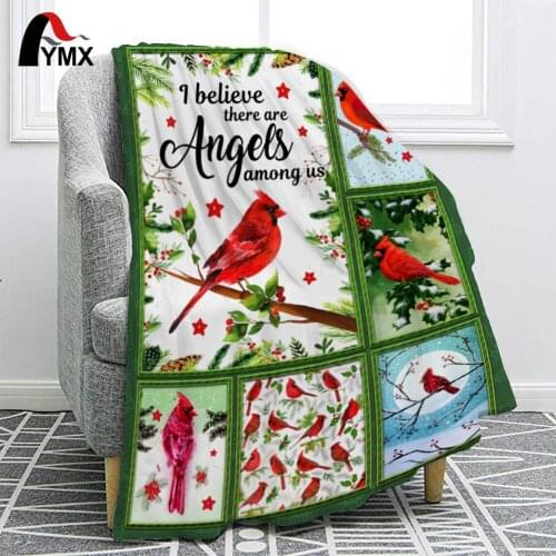 FYMX Red Bird Flannel Blanket Puppet Man Soft Blanket For Home Bed Living Room Sofa