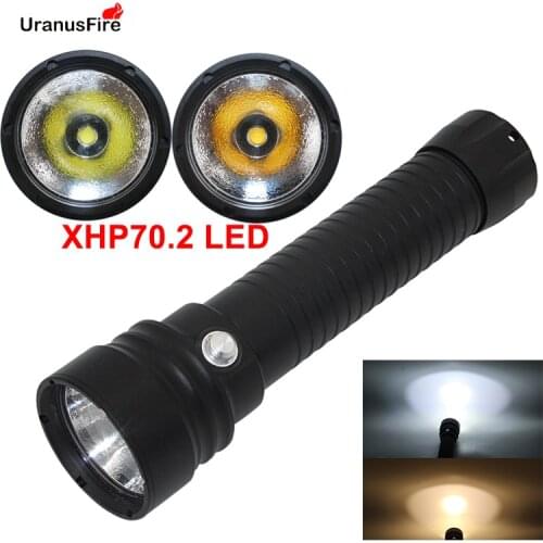 Scuba Diving Flashlight XHP70.2 LED dive torch light Underwater 100M NEW XHP70 Diving flashlgiht torch powered by 2*32650/26650
