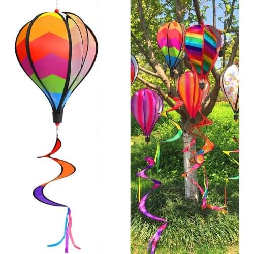 Hot Air Balloon Wind Spinner Handmade Garden Windmill Outdoor Yard Garden Yard Decoration Kids Toy