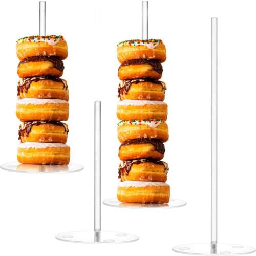 4-Piece Acrylic Donut Stand Transparent Bagel Clip Donut Dessert Stand Dining Table Suitable For Wedding Birthday Party