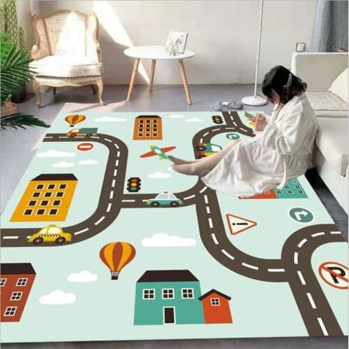 City Streets Carpet 3D Printed Carpet Square Anti-Skid Area Floor Mat Rug Non-slip Mat Dining Room Living Soft Carpet 05
