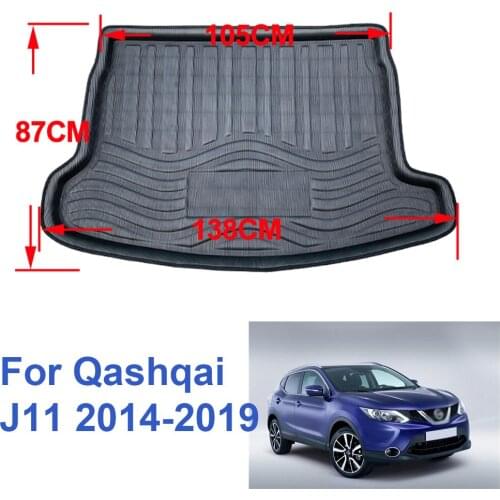 For Qashqai J11 2014-2019 Auto Car Rear Boot Cargo Liner Tray Trunk Luggage Floor Carpet Mats Carpets Pad Mat