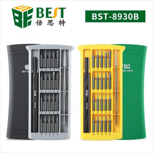 BST-8930B 22 in 1 Magnetic bit repair tools kit Multifunctional precision screwdriver for iphone screwdriver set Mac, Laptop