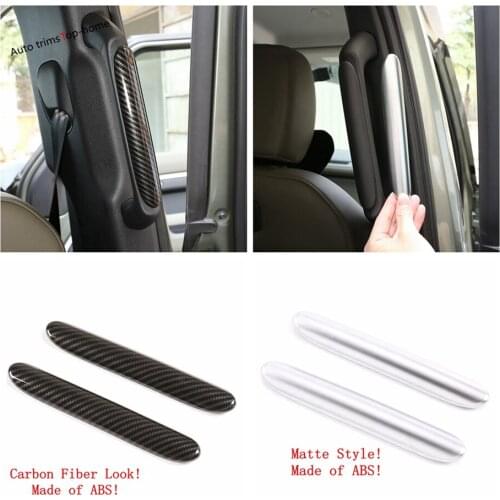 Pillar B Handle Grab Cover Trim Accessories For Land Rover Defender 110 2020 2021 Carbon Fiber Look / Matte Interior Refit Kit