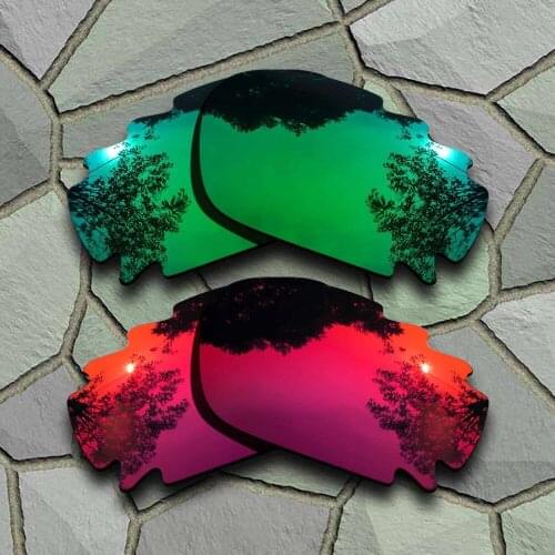 Jade Green&Violet Red Sunglasses Polarized Replacement Lenses for Jawbone Vented Racing Jacket