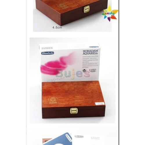 Germany original schmincke 48 color half Solid Watercolor Paint set wood Box Watercolor drawing Pigment beginner artist supplies