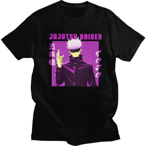 Novelty Gojo Satoru Sensei T Shirt Men Short Sleeves Pure Cotton T-shirt Summer Jujutsu kaisen Tee Streetwear Tshirt