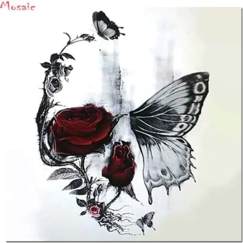 New arrival Diamond painting embroidery black and white skull flower crystal beads 5d cross stitch kits handwork animal mosaic a