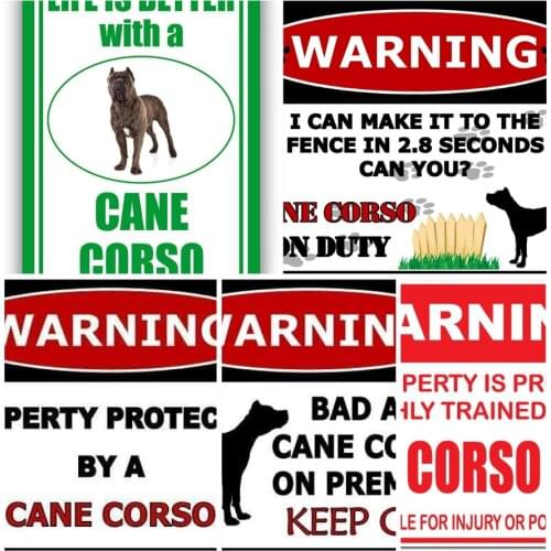 Beware of CANE CORSO Chic Sign Vintage Retro Rustic 8"x 12" Metal Plate Store Home Decor Gift