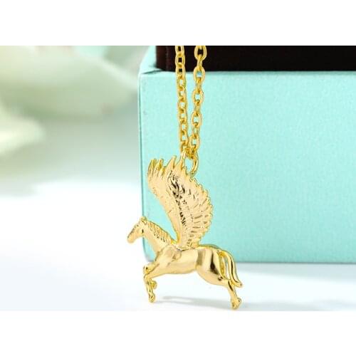 Pegasus Necklace Chain Necklaces Stainless Steel Collar Aesthetic Choker Necklace for Women Man Chrismas Jewelry Gift 2020 New