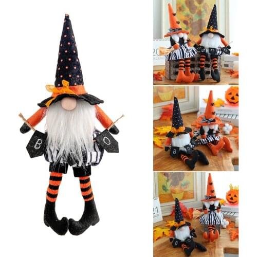 Halloween Plush Gnomes Home Decoration Handmade Craft Wizard Rudolph Doll Cute Ornament for Home Restaurant