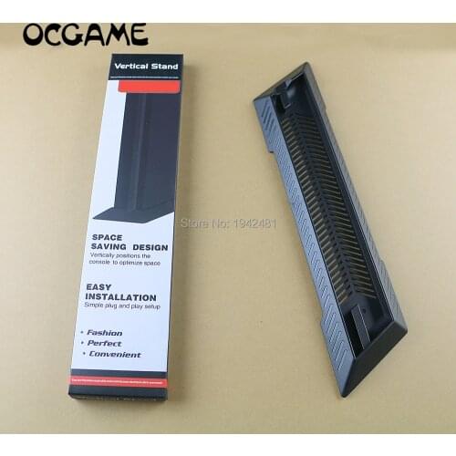 OCGAME Vertical Stand Dock Mount Supporter Base Holder Cradle for Sony Playstation 4 PS4 Slim Console Black