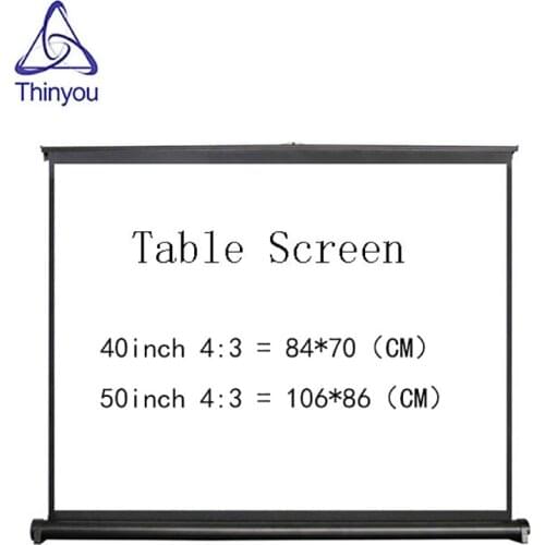Thinyou 50 inch 4:3 HD easy carry projector screen Manual pull down type Adjustable Height for home hotel convenient usage