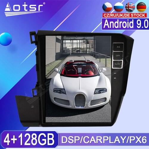 PX6 For Honda Civic 2012 2013 - 2016 Android Tesla Vertical GPS Navi Stereo Car Multimedia Radio Player Recorder Audio Head Unit