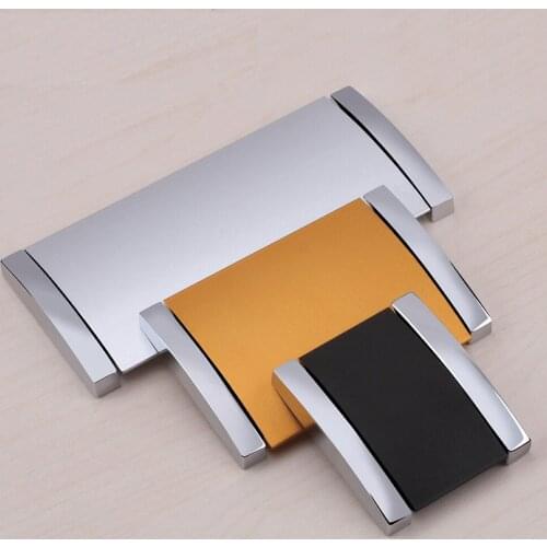 Door Handle Dark Catch Pull Grip Furniture Cabinet Drawer Pitch-row 96 64 32mm Zinc Alloy Modern Matte Black Champagne Silver