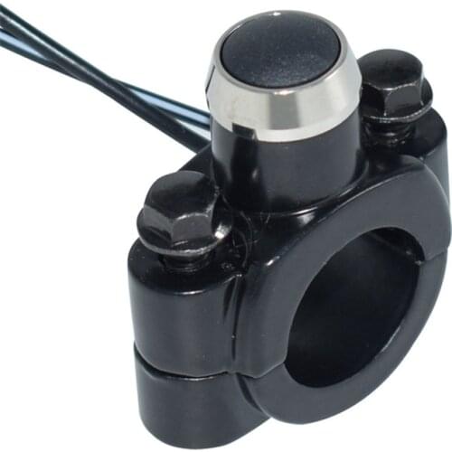 Handlebar Mount Horn Headlight Strobe Momentary Action Switch Button 22cm 7/8" Motorcycle Switch Aluminum Alloy