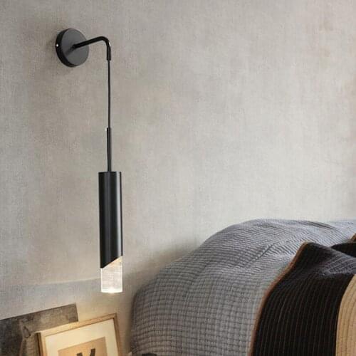 Modern Minimalist led Wall Lamp Black Gold Luxury Nordic Book Reading Light Wall Light Indoor Aisle Bedroom Beside Wall Sconce