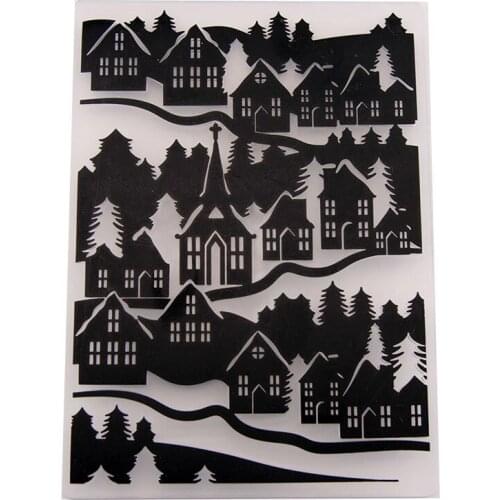 YINISE Plastic Embossing Folder For Scrapbook Stencils TREE HOUSE DIY PAPER Album Cards Making CRAFT SUPPLIES Scrapbooking MOLDS