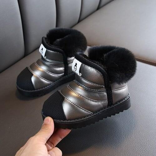 Winter Baby Snow Boots Girls Boys Cotton Shoes Warm Outdoor Children Boots Waterproof Non-slip Kids Plush Boots Infant