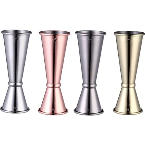 2pcs Cocktail Bar Jigger Stainless Steel Japanese Design Jigger Double Spirit Measuring Cup Bartender new