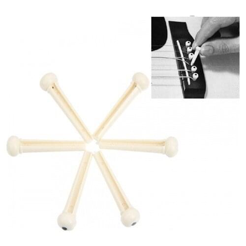 NEW 6pcs/set Acoustic Guitar Bridge Pins Ivory for Choose Pressure Locking String Nails Pins