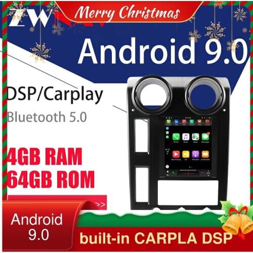 For Hummer H2 2004-2009 Tesla style Android 9.0 4G+64GB Car GPS Navigation Head unit Multimedia player Auto radio tape recorder