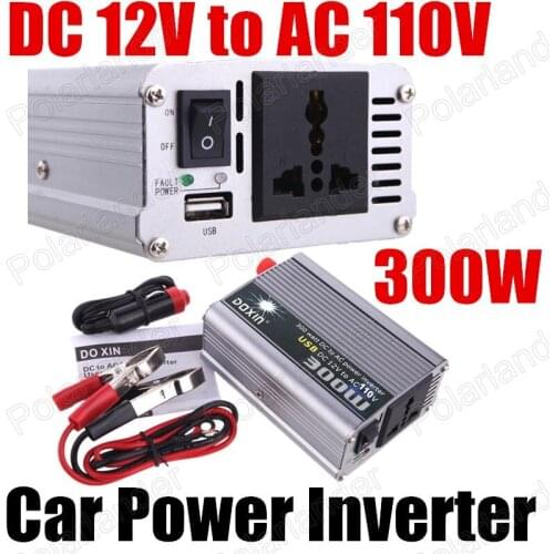 Big sale DC 12V to AC 110V 300W Car Power Inverter with USB port Modified Sine Wave car converter voltage transformer