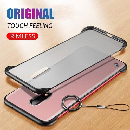 Frameless Transparent Matte Hard Cover Phone Case For One Plus 7 7T 7Pro With Finger Ring Cases