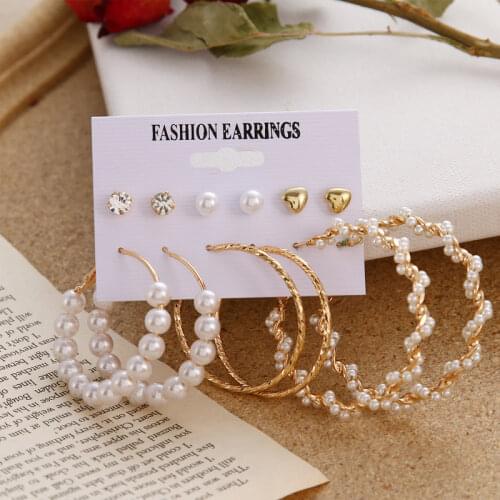 Bohemia Tassel Earrings for Women Vintage Drop Earrings Set Imitation Pearl Big Dangle Earrings Brincos 2021 Fashion Jewelry