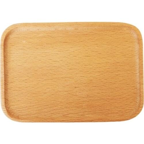 634E Wooden Bamboo Coffee Tea Serving Tray Cheese Pizza Baking Bread Cake Dessert Rectangular Plate Fruit Platter Holder