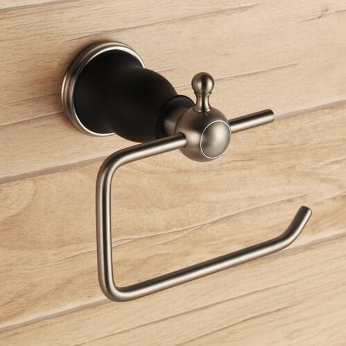 Solid brass copper Matte Black Brushed Nickel bathroom toilet paper holder new Paper roll holder bath hardware accessories