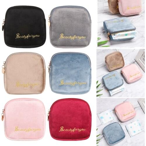 Napkin Sanitary Bag Women Portable Sanitary Pad Secret Storage Bag Coin Key Organizer Cosmetic Earphones USB Data Cable Pouch
