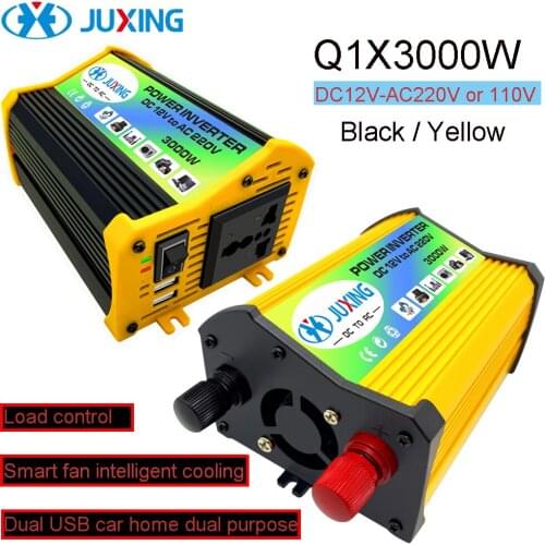JUXING 3000W Power Inverter Voltage Transformer DC 12V to AC 110V/220V Converter with 2 USB Ports Use for Vehicle, Home, Outdoor