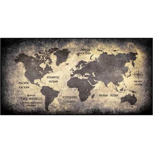 The World Political Map Foldable Non-smell World Map Canvas Painting With Vintage Flags Culture Travel Painting Poster Sticker