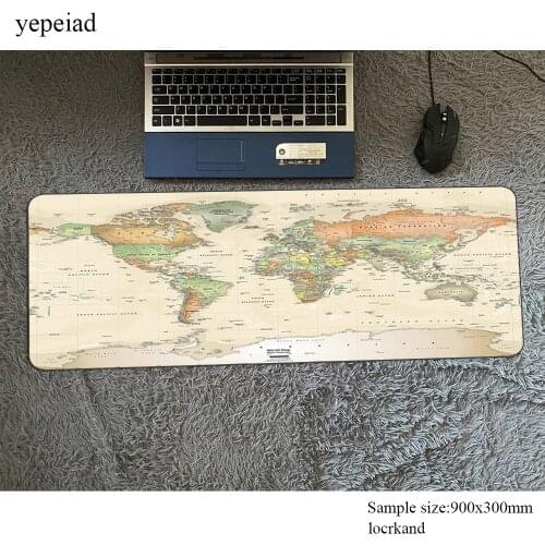 World map pad mouse 90x30cm computer gamer mouse pad locrkand padmouse big High-end mousepad ergonomic gadget office desk mats