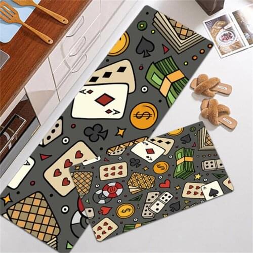 Kitchen Mat PVC Anti-slip Waterproof Oilproof Bedroom Entrance Doormat Bath Carpet Home Floor Decoration Living Room Long Rug